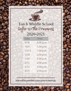 Coffee with the Principal Schedule 2020-2021